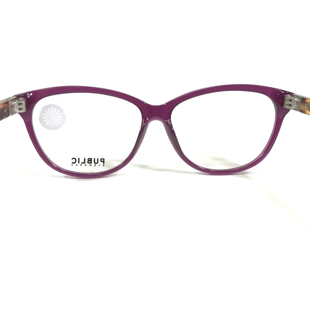 Public Eyeworks Eyeglasses Frames BELLEVUE-C01 Purple Tortoise Cat Eye 53-13-140